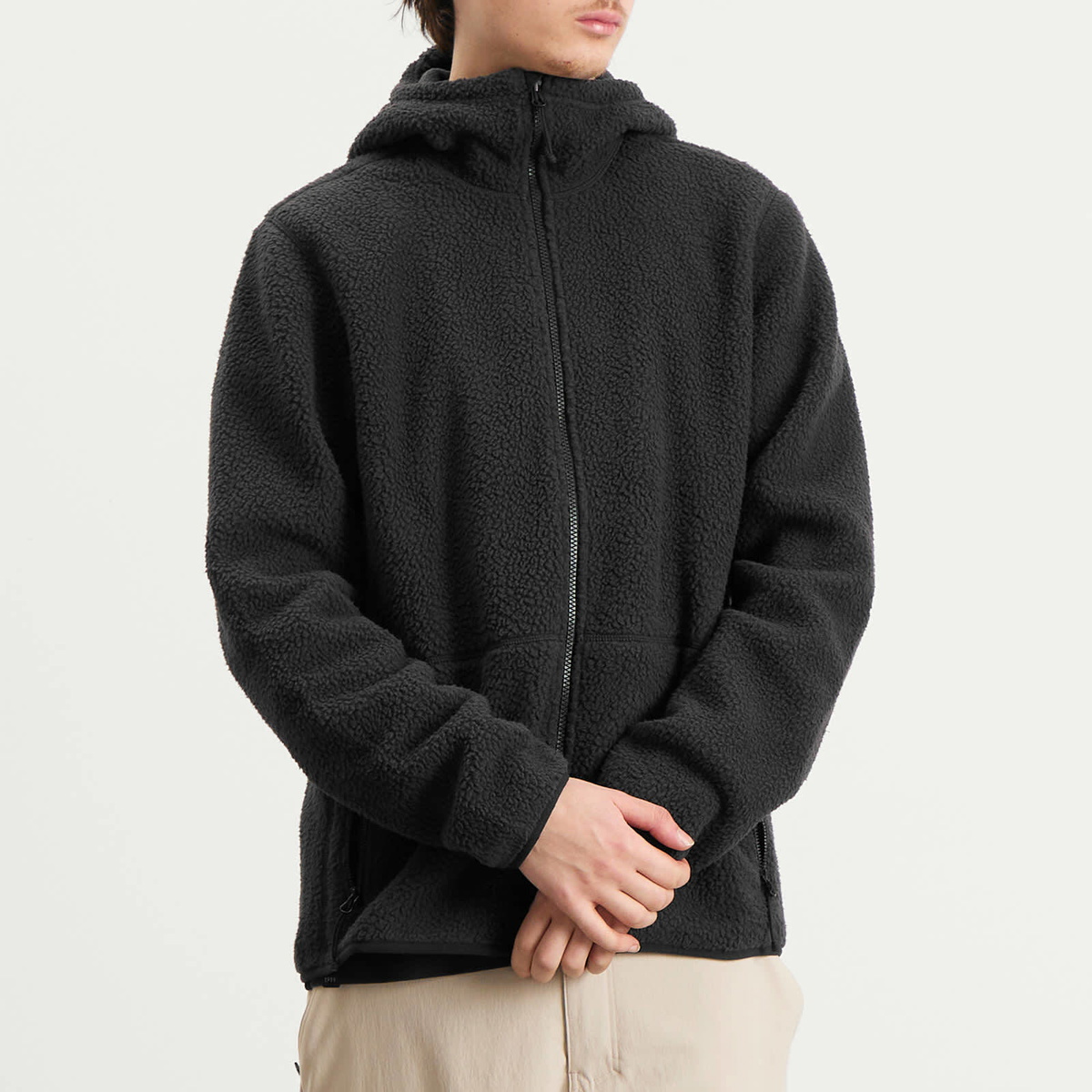 Haglöfs Men's Funäs Pile Fleece Hooded Jacket in True Black