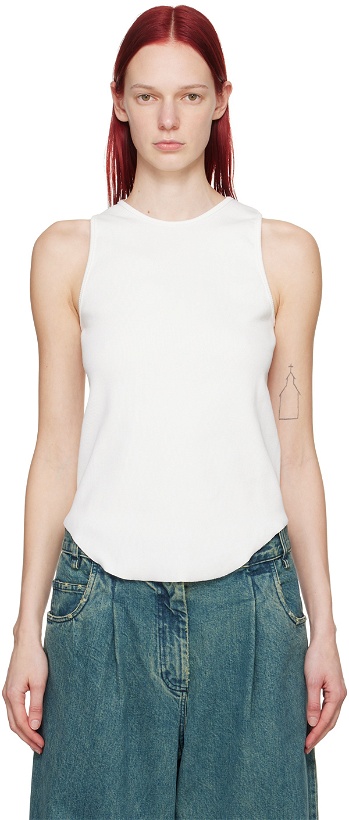 Photo: Song for the Mute White Raw Edge Tank Top