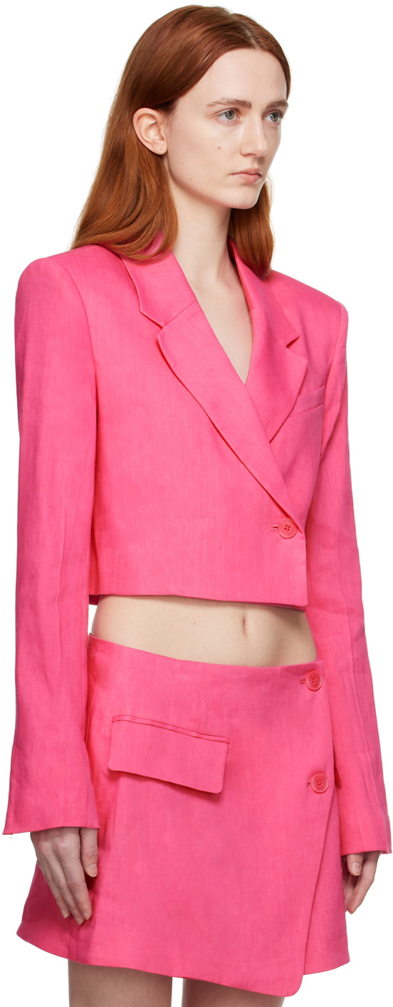 FRAME Pink Cropped Blazer