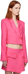 FRAME Pink Cropped Blazer