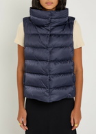 Herno Quilted Hooded Shell and Faux fur Gilet Blue
