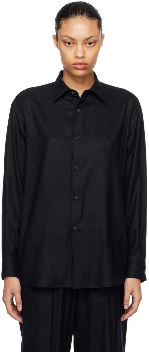 AURALEE Black Super Light Shirt Auralee