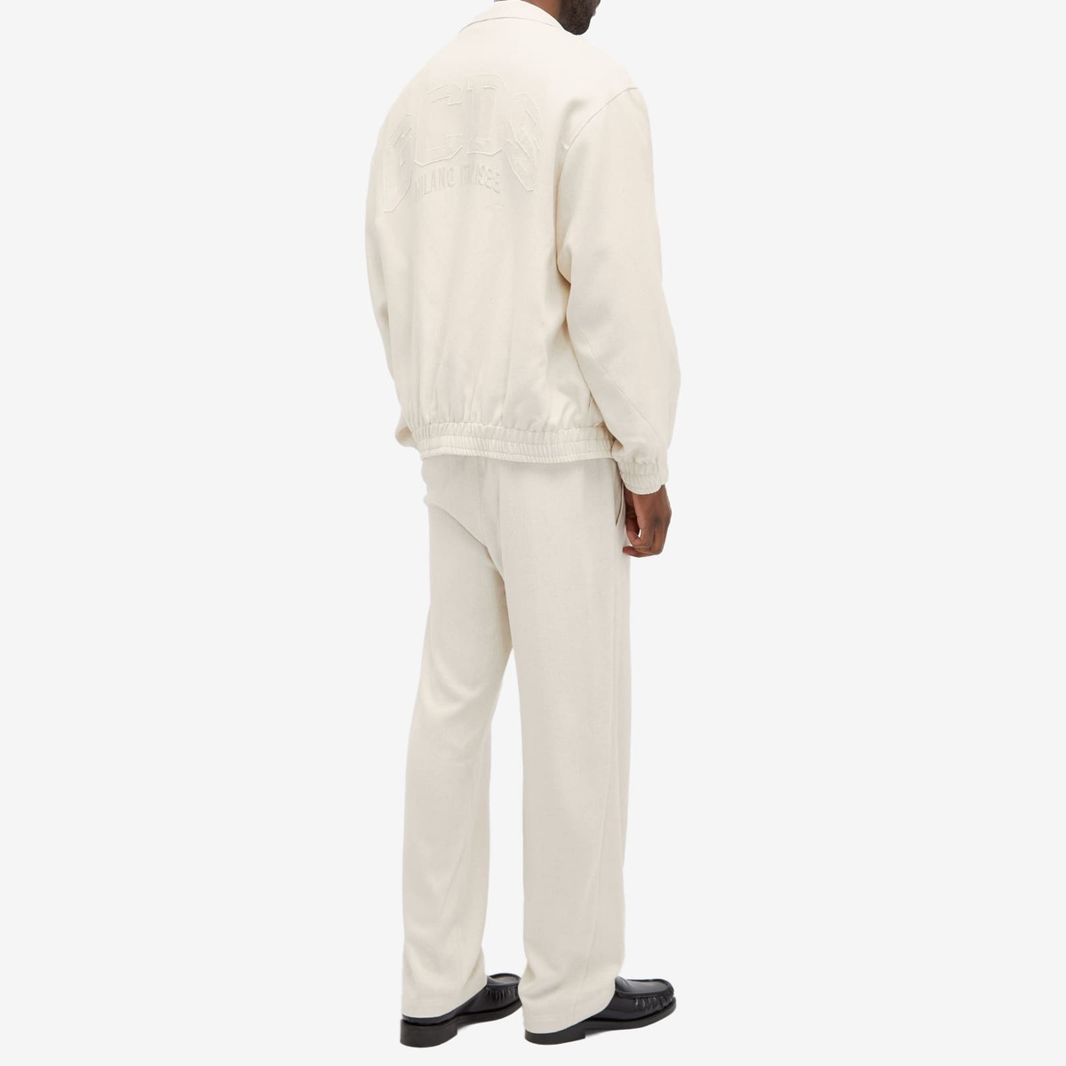 GCDS Men's Linen Logo Track Jacket in Off White