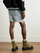 CELINE - Wesley Straight-Leg Distressed Denim Shorts - Blue