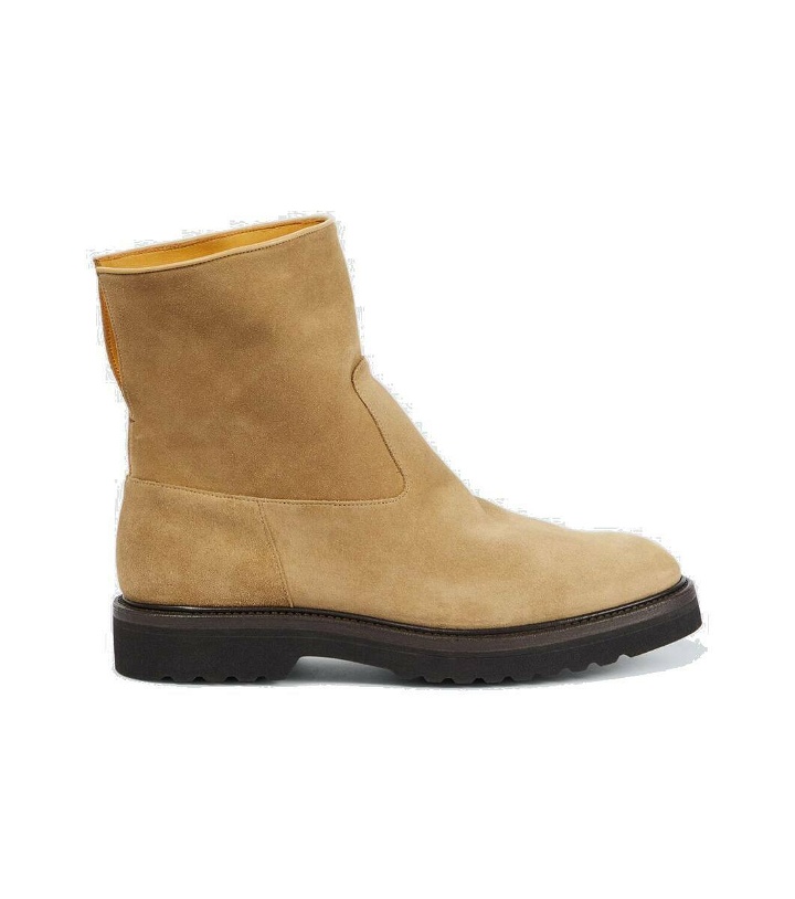 Photo: Auralee Suede ankle boots