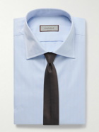 Canali - Herringbone Cotton Shirt - Blue
