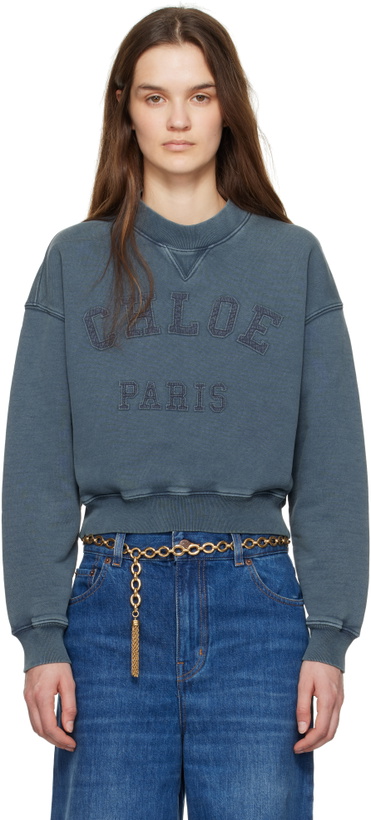 Photo: Chloé Blue Short Logo Sweatshirt