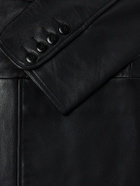 Golden Bear - Notched Lapel Leather Blazer - Black