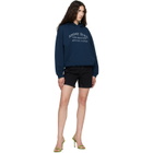 ANINE BING Navy Harvey 'Melrose' Stencil Hoodie