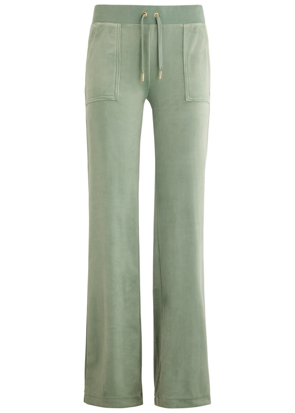 Photo: Juicy Couture Del Ray Logo-embroidered Velour Sweatpants Green