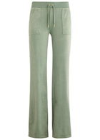 Juicy Couture Del Ray Logo-embroidered Velour Sweatpants Green
