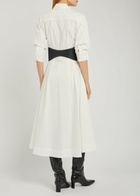 Simkhai Olson Belted Cotton-blend Poplin Midi Shirt Dress White