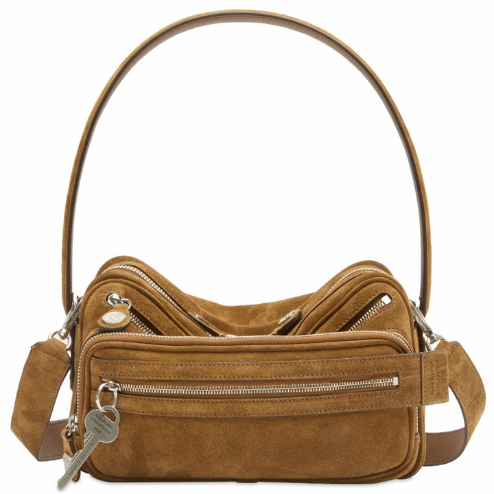 Photo: Acne Studios Women's Camero Party Suede Bag in Cognac Brown 