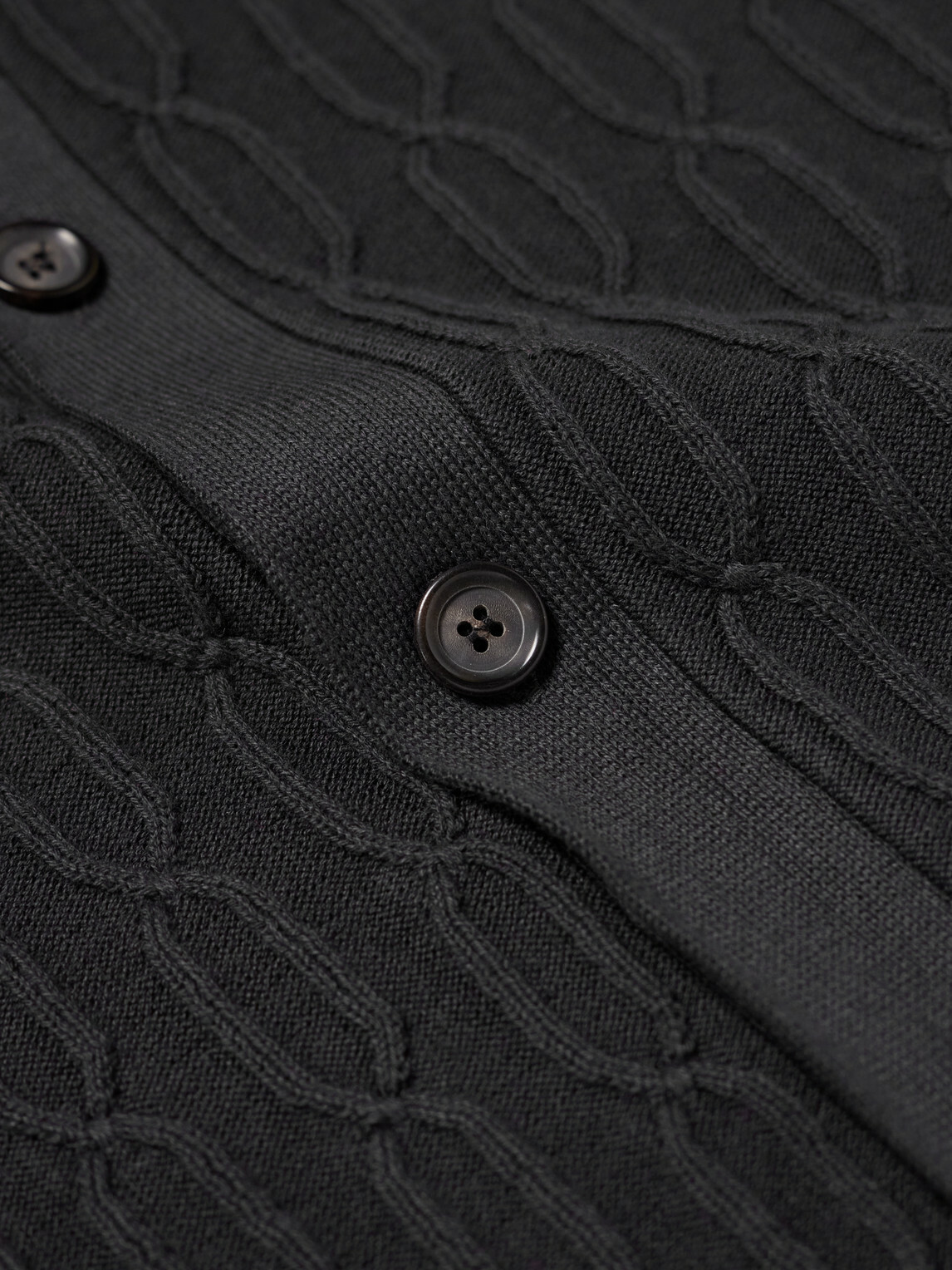 Oliver Spencer - Rossell Cable-Knit Organic Cotton Shirt - Black