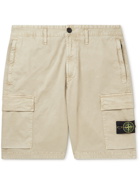 Stone Island - Straight-Leg Garment-Dyed Cotton-Blend Twill Cargo Shorts - Neutrals