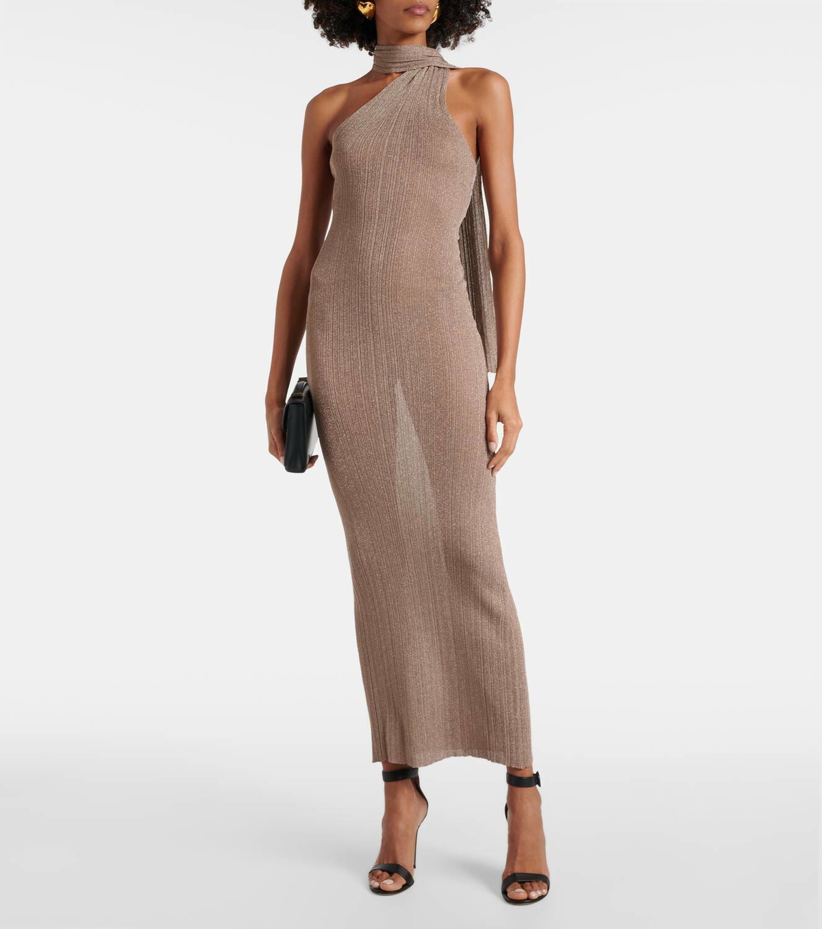 【Aya Muse】 Larsenアシンメトリーミディドレス Aya Muse Astra Dress in Sage | REVOLVE