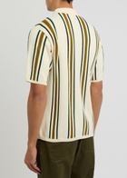 Percival Ventura Striped-intarsia Cotton Shirt Cream