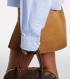 Miu Miu Pinstripe cropped cotton poplin shirt