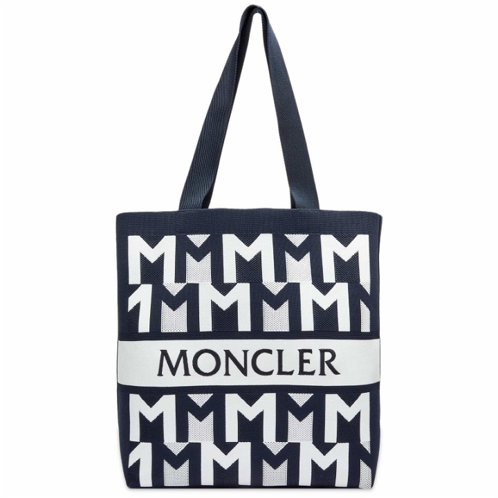 Photo: Moncler Men's Knit Tote Bag in Blue/White