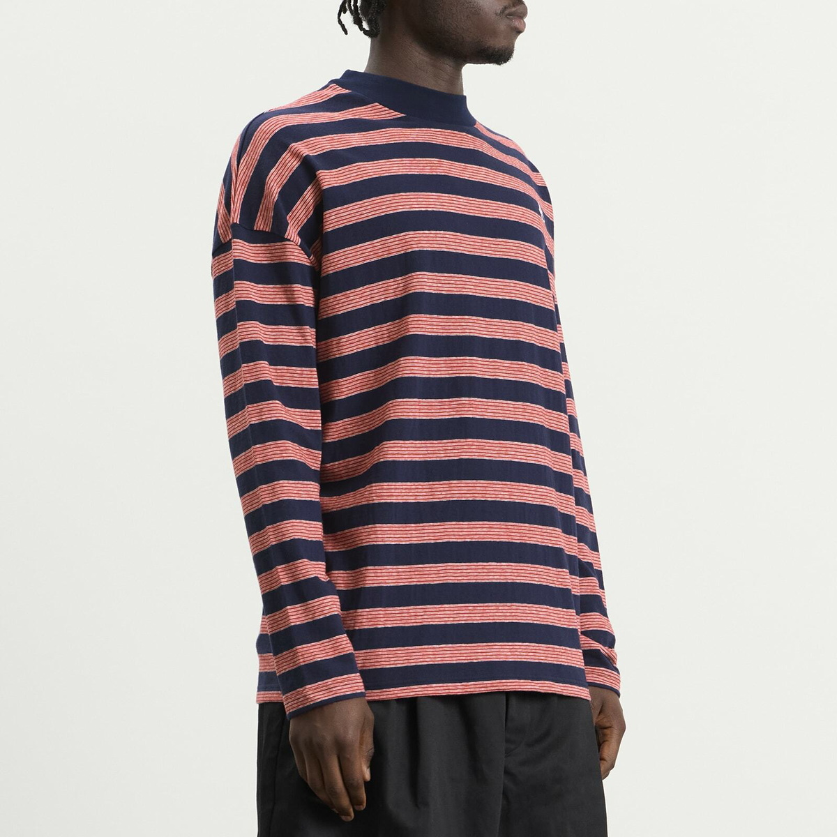 Jil Sander Men's Stripe Long Sleeve T-Shirt in Red Flag