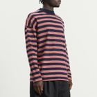 Jil Sander Men's Stripe Long Sleeve T-Shirt in Red Flag