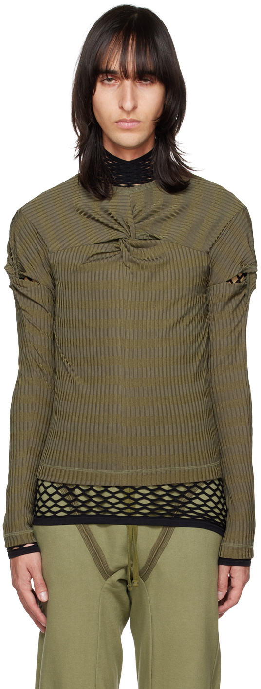 Parnell Mooney SSENSE Exclusive Khaki Knot Long Sleeve T-Shirt