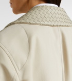 Bottega Veneta Intrecciato striped wool and cotton peacoat