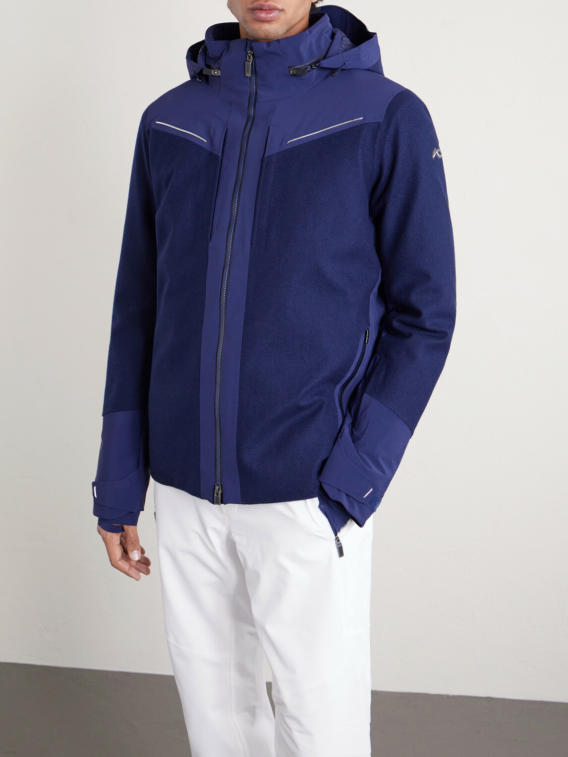 Kjus - Frostline Padded Shell-Trimmed Wool Hooded Jacket - Blue