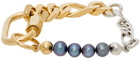 IN GOLD WE TRUST PARIS SSENSE Exclusive Bold & Thin Figaro Chain Bracelet