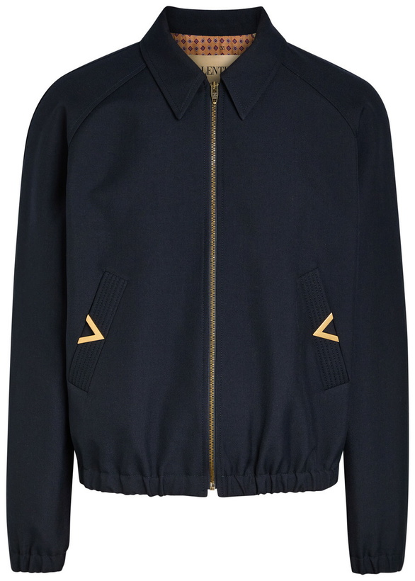 Photo: Valentino Garavani Logo-plaque Woven Jacket Navy