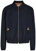 Valentino Garavani Logo-plaque Woven Jacket Navy