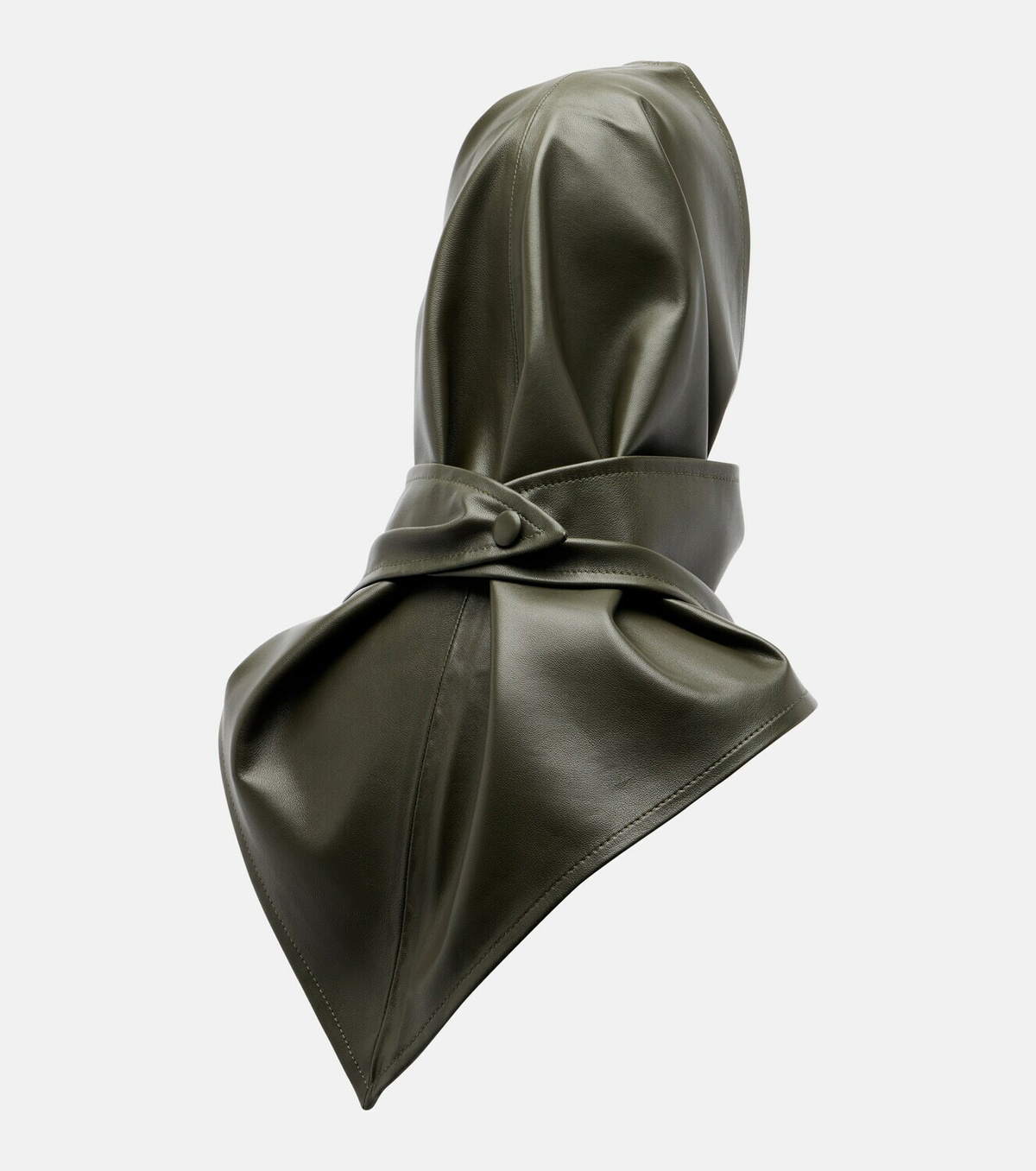 Nour Hammour Draped leather hood