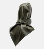 Nour Hammour Draped leather hood