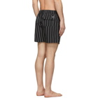 Solid and Striped Black and White Classic Swim Shorts