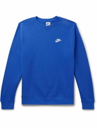 Nike - Sportswear Club Logo-Embroidered Cotton-Blend Tech Fleece Sweatshirt - Blue