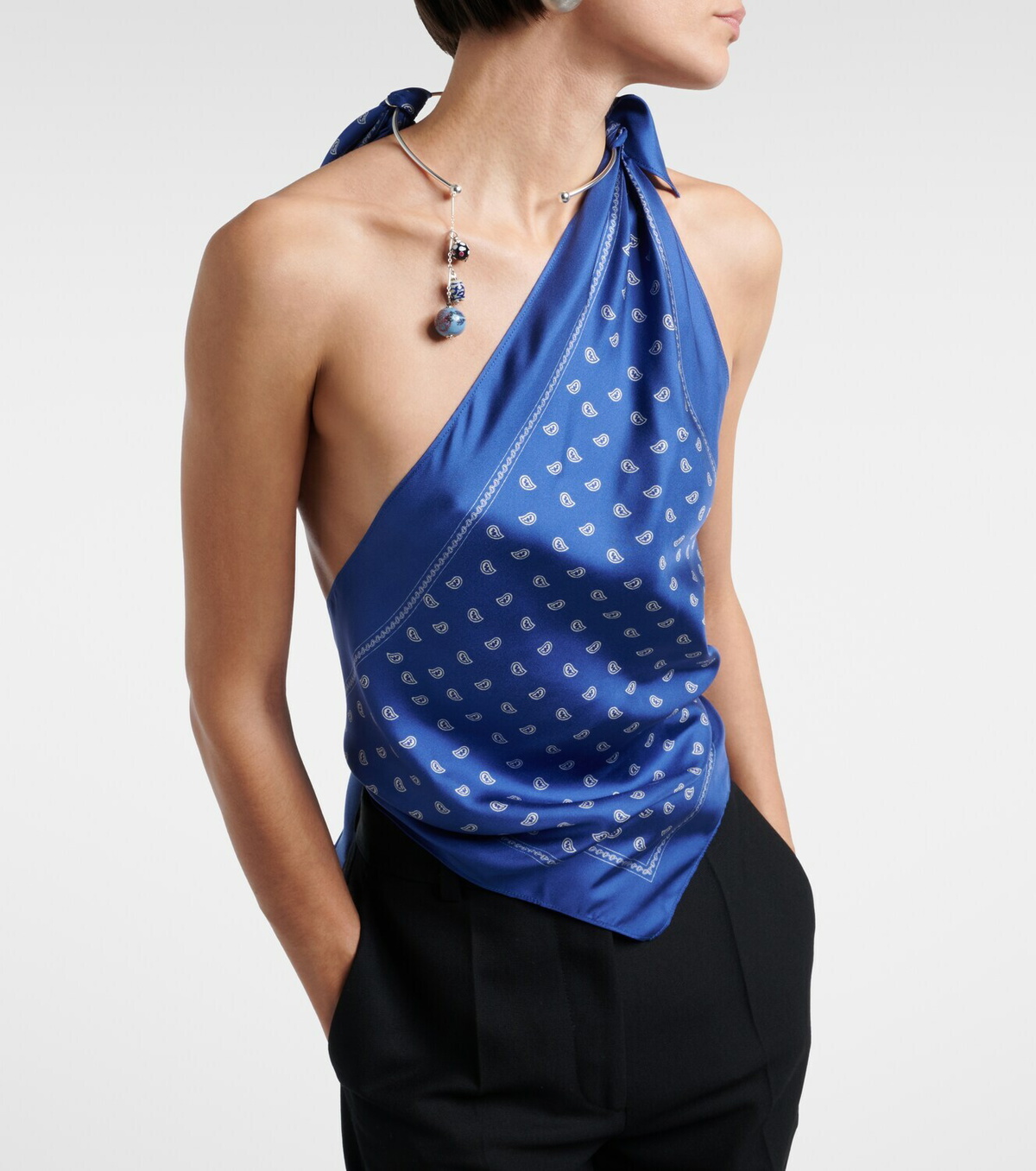 Christopher Esber Bandana draped silk top