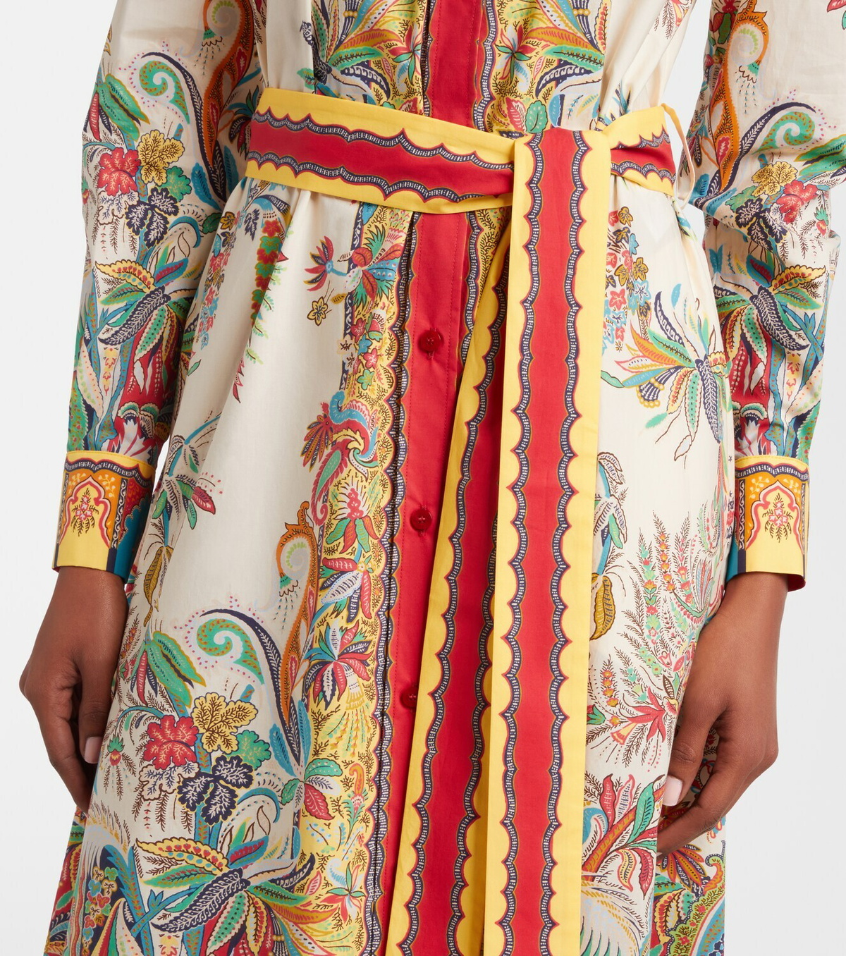 Etro Paisley belted cotton shirt dress