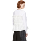 Chika Kisada White Shirred Panel Long Sleeve T-Shirt