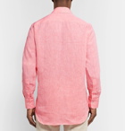 Canali - Slim-Fit Slub Linen Shirt - Coral