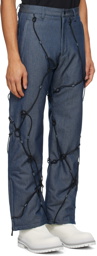 Who Decides War Blue add Edition Padded Denim Trousers