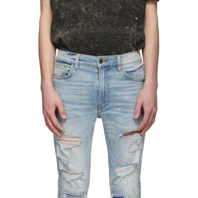 AMIRI Rainbow distressed skinny jeans