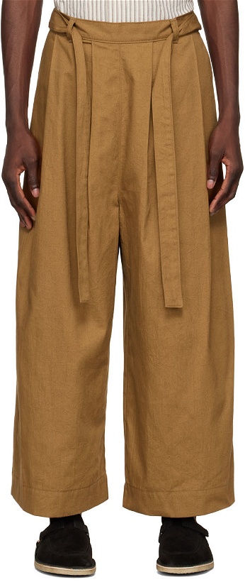 Photo: Naked & Famous Denim SSENSE Exclusive Brown Wide Trousers