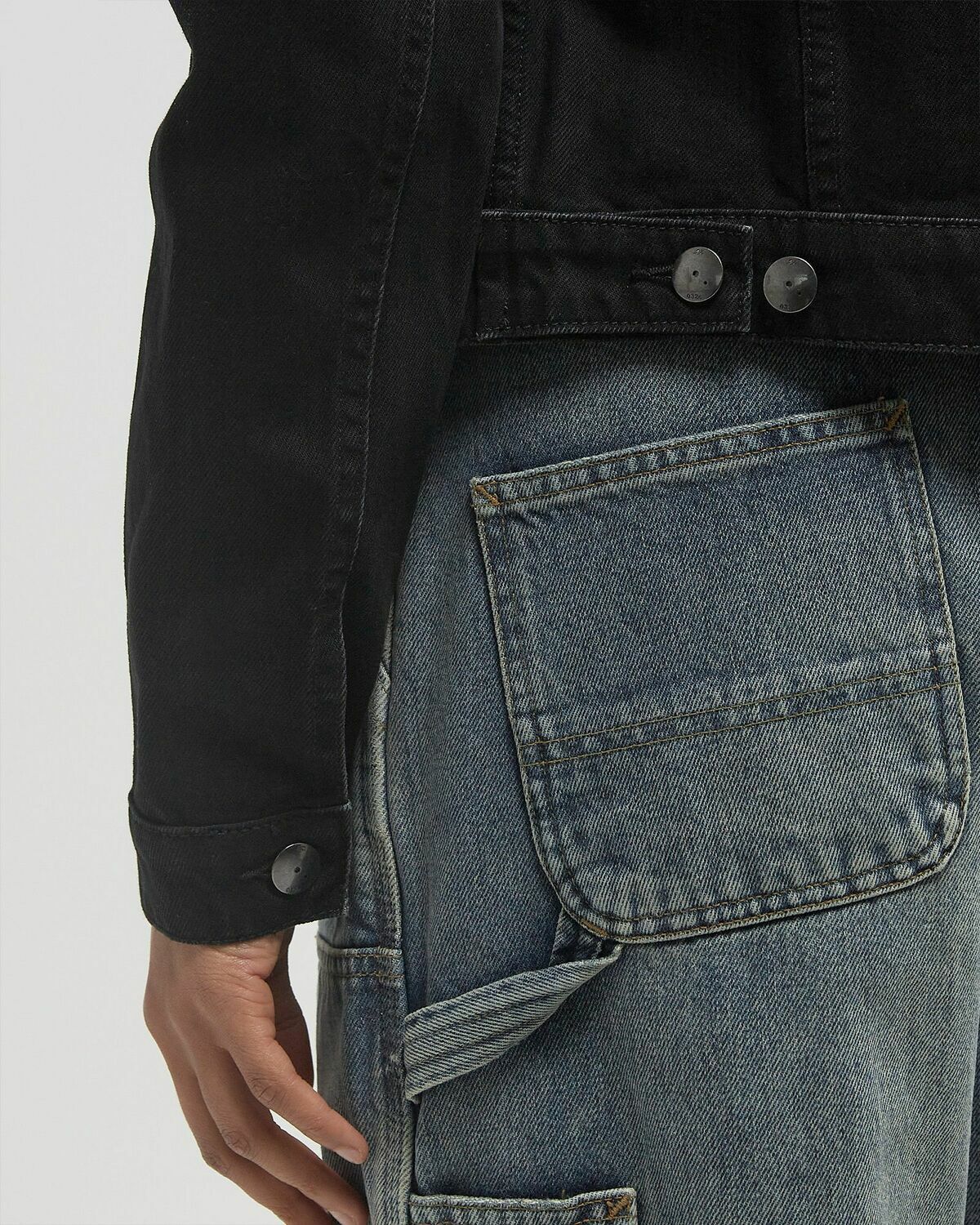 032c DOWN TO EARTH BOXY DENIM JACKET Black Women