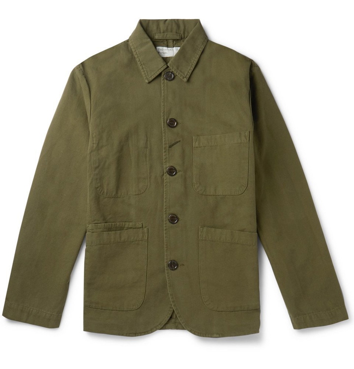 Photo: Universal Works - Baker Garment-Dyed Cotton-Canvas Chore Jacket - Green