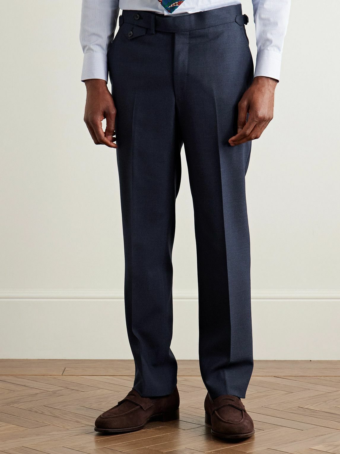J. Mueser - Slim-Fit Straight-Leg Virgin Wool Suit Trousers - Blue