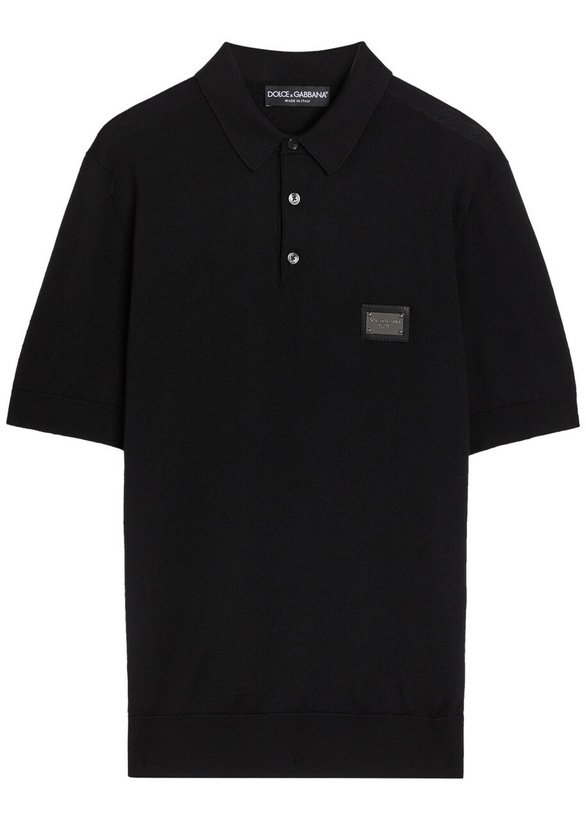 Photo: Dolce & Gabbana Wool Polo Shirt Black