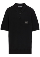 Dolce & Gabbana Wool Polo Shirt Black