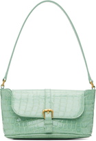 BY FAR Green Croco Miranda Baguette Bag