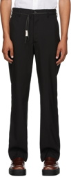 Marni Black Tropical Virgin Wool Shoelace Trousers