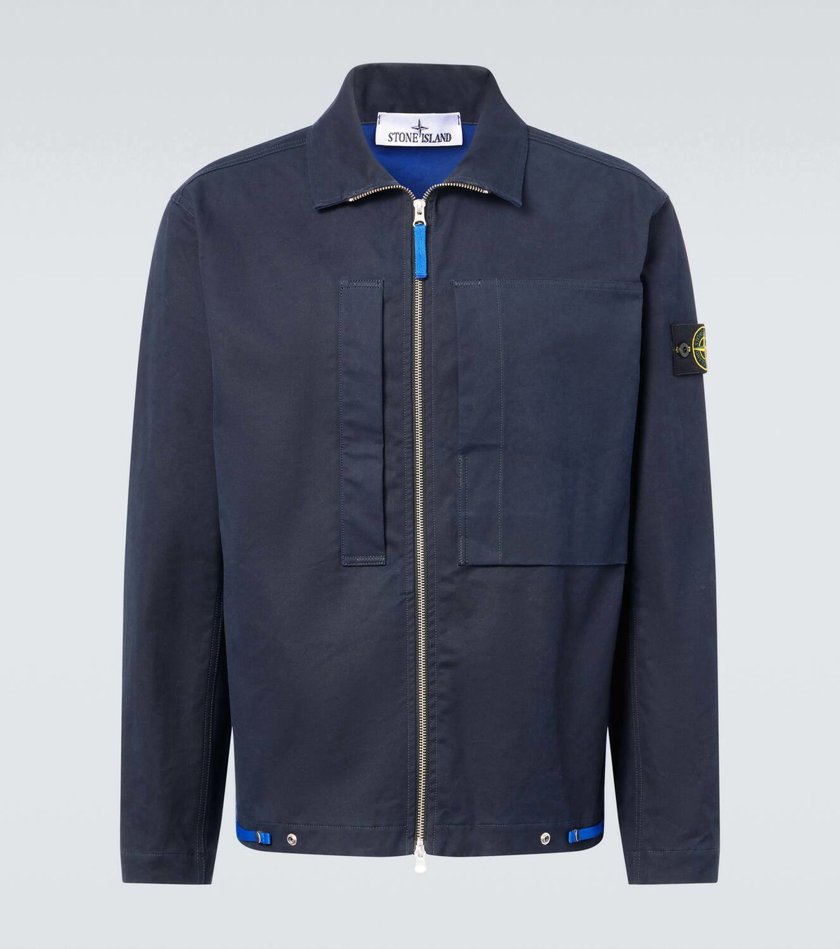 ジャケット・アウター STONE  Cotton Canvas Overshirt Stone Island - Logo-Appliquéd Washed Cotton-Canvas Overshirt